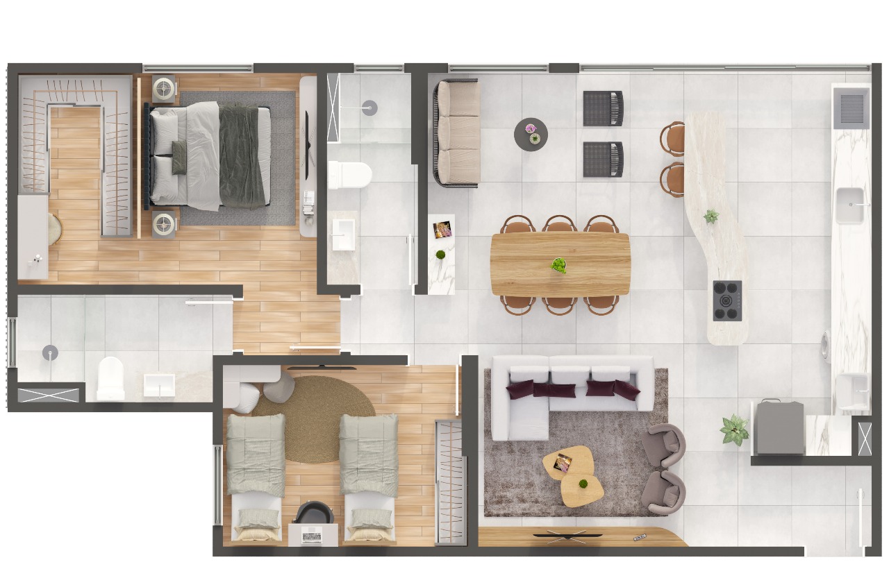 Planta Tipo Living Ampliado 86,95m²